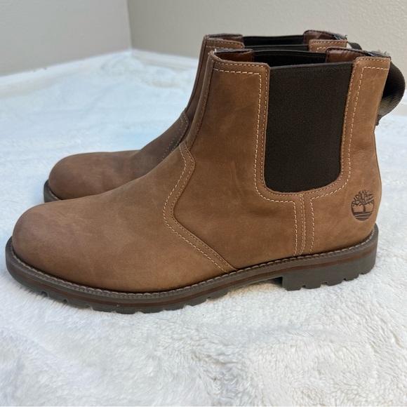 Timberland Men’s Larchmont Brown Mid Chelsea Slip-on Boot - Sz 12 - Picture 3 of 13